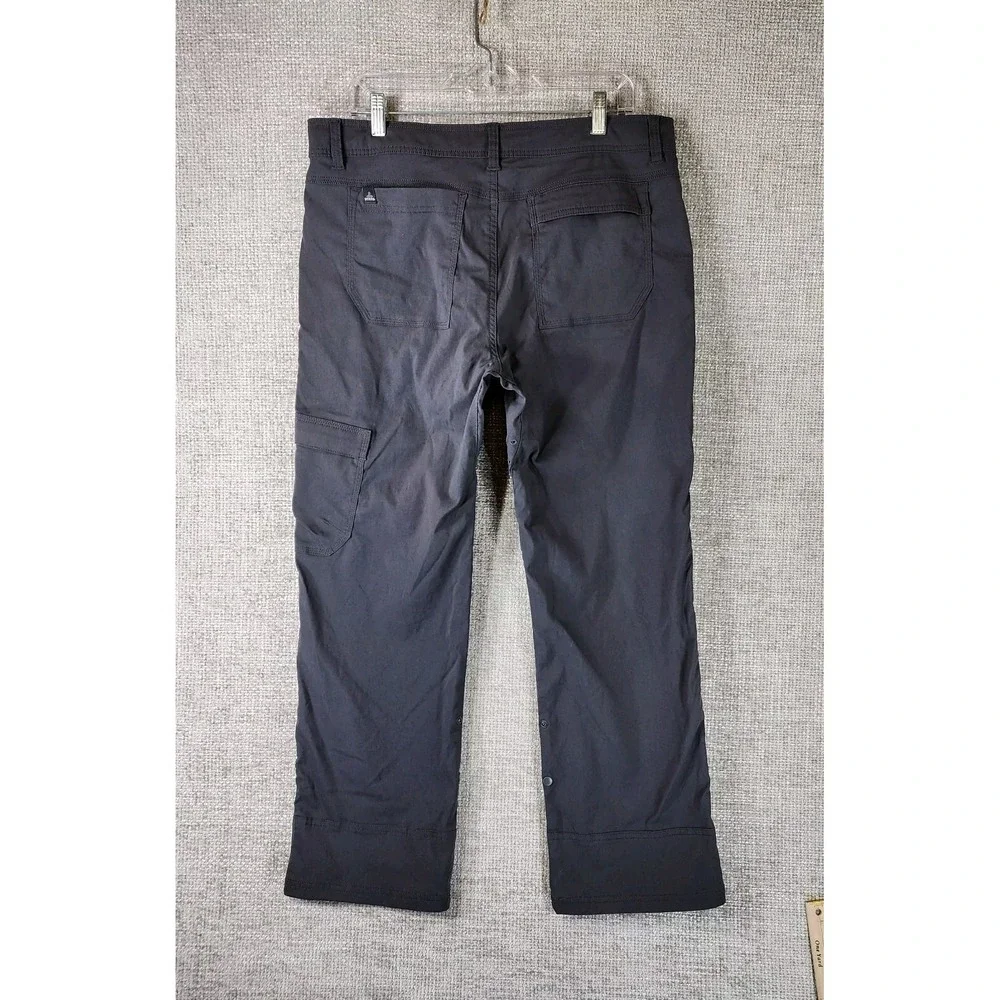 Prana Zion Cargo Pants Mens Large (36x29) Gray Roll Cuff Belted Hiking Casual